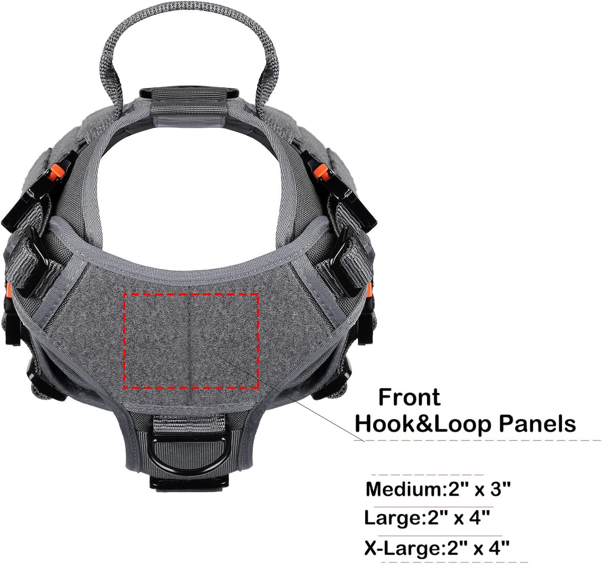 Tactical Dog Harness for Medium Dogs,Full Metal Buckles Dog Vest