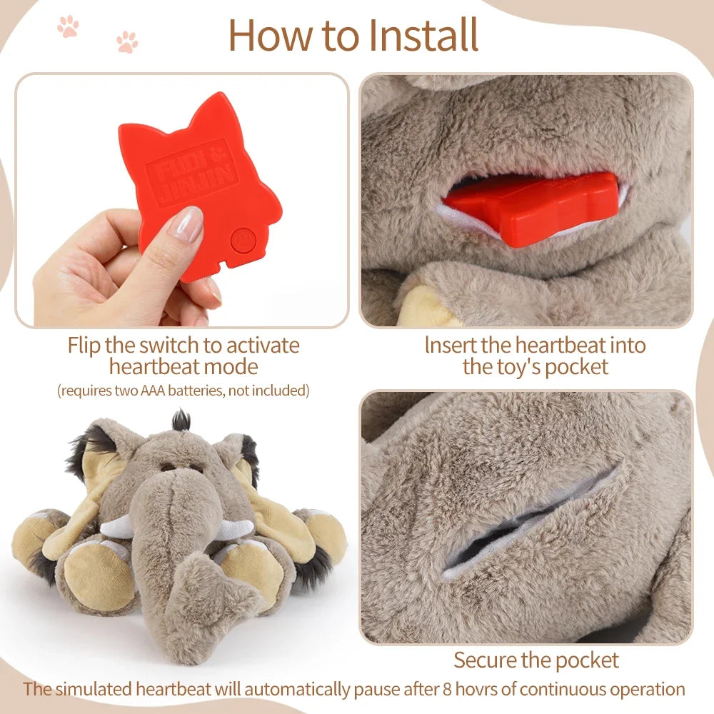 Heartbeat Plush Dog Toy – Calming Snuggle Companion for Puppies and Anxious Dogs