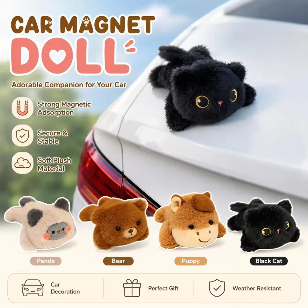 PurrRide™ Plush Cat 🐱🚗 — Cute Magnetic Car Companion