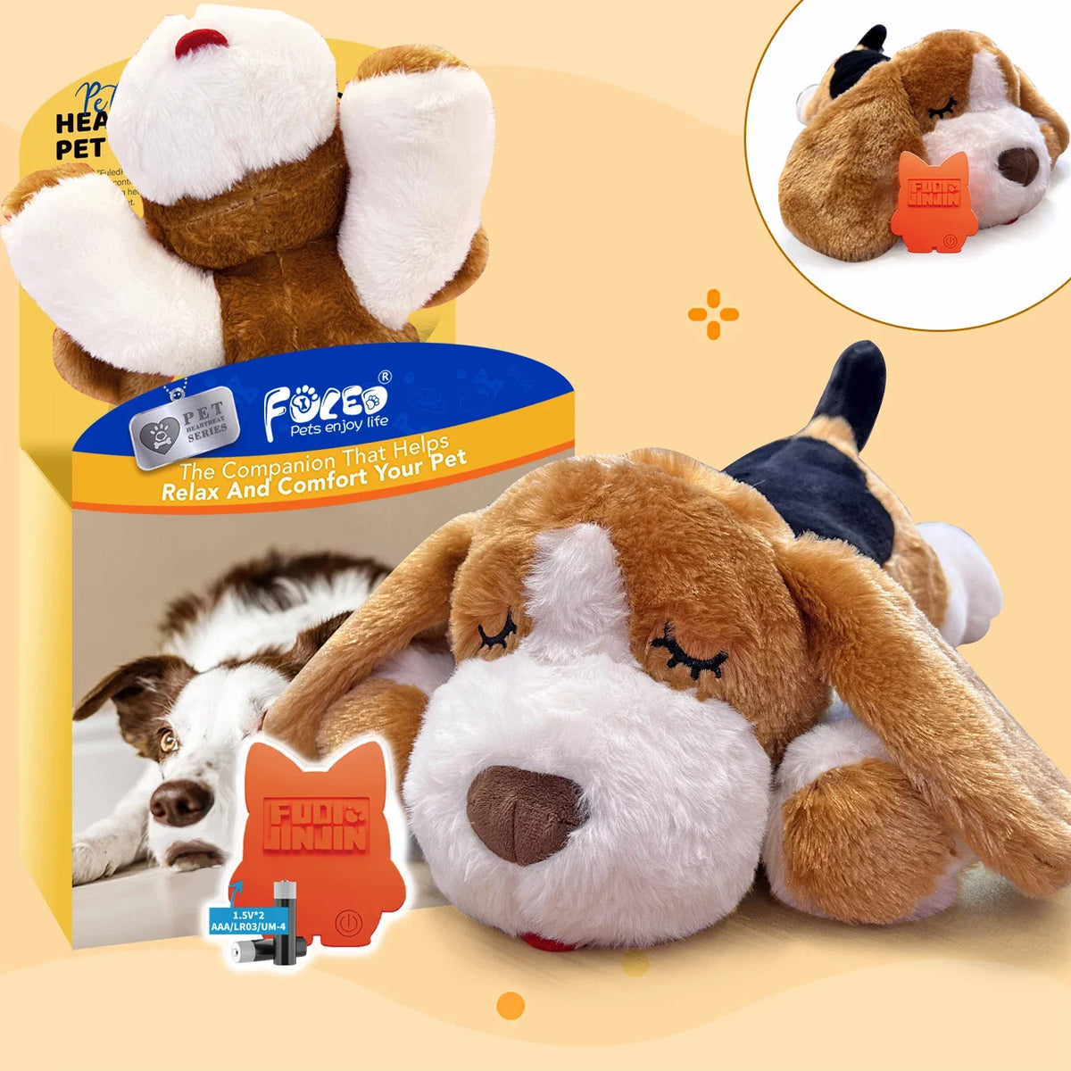 Heartbeat Plush Dog Toy – Calming Snuggle Companion for Puppies and Anxious Dogs