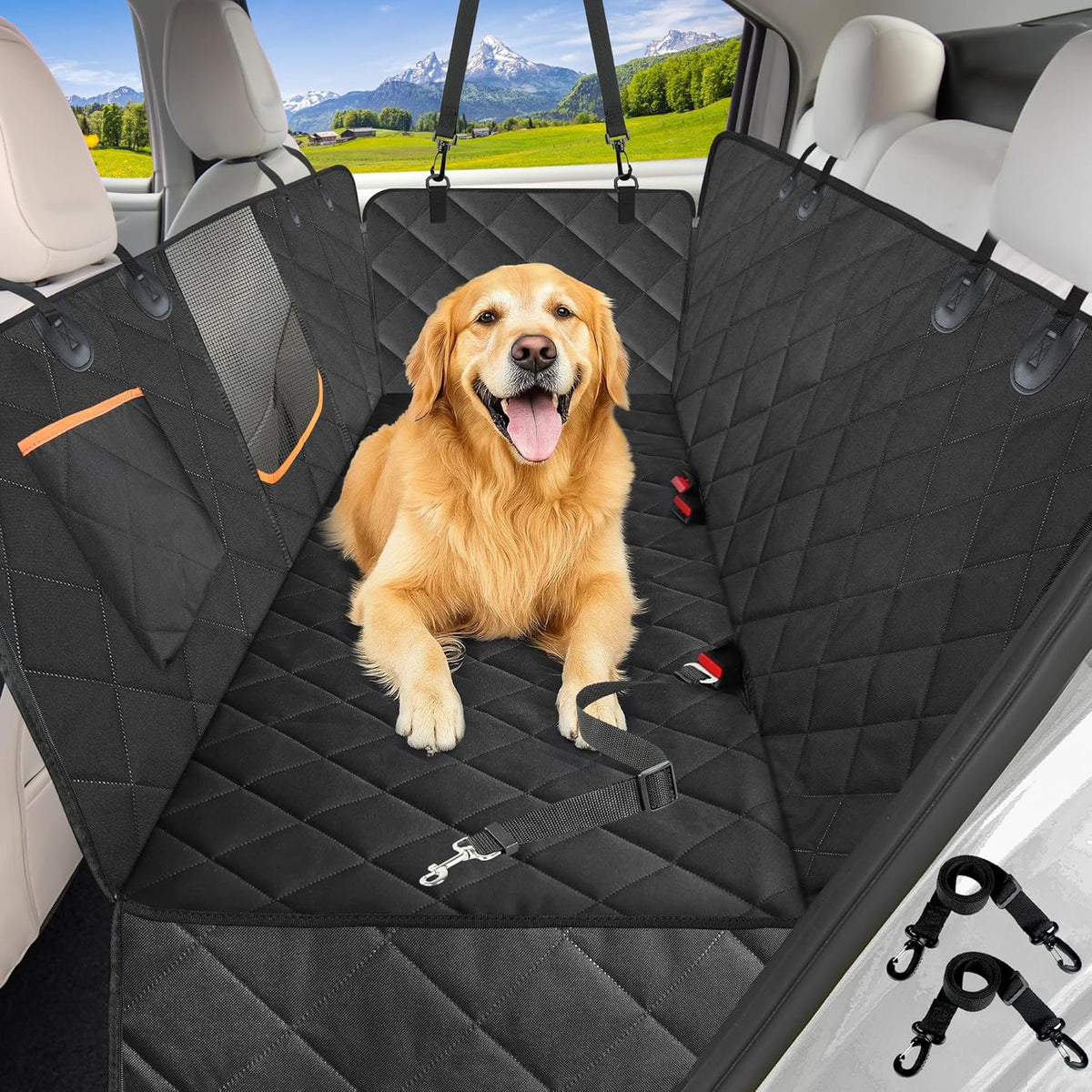 Dog Car Seat Cover for Back Seat, Waterproof Hammock for Car&Suv