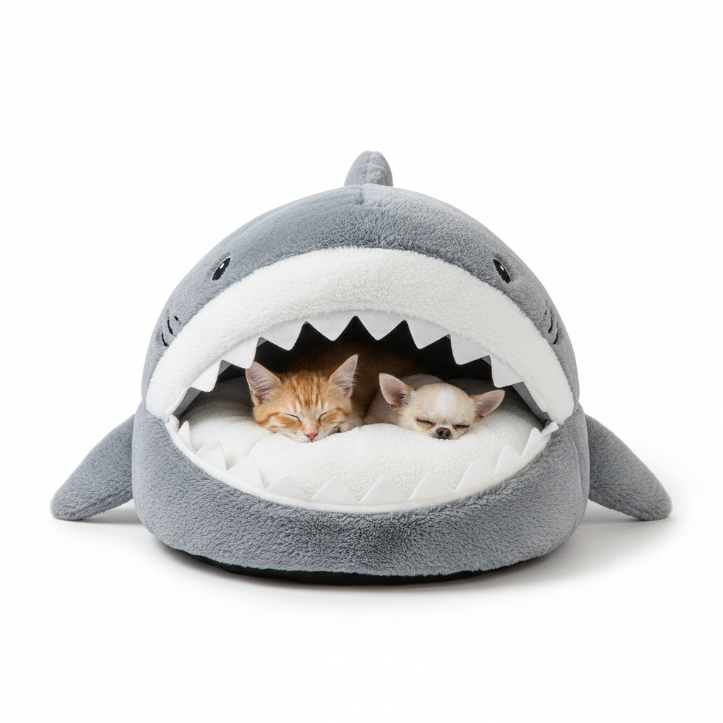 Luxury Plush Shark Pet Bed